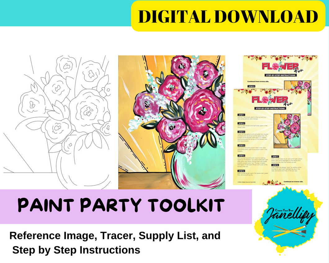 Fun Flowers Digital Download Template