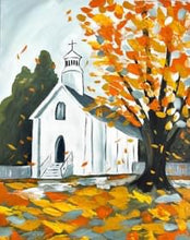 Load image into Gallery viewer, PAINT and POUR: Autumn Church at Oyster Candle Company October 10